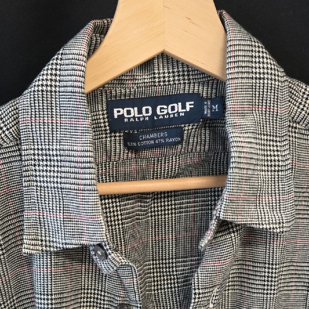 Ralph Lauren Polo Golf Houndstooth Shirt - Black, White, Red